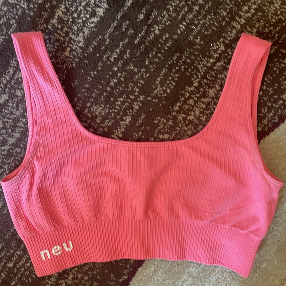 Pink Ribbed Two-Piece Activewear Set - Picture 3 of 3